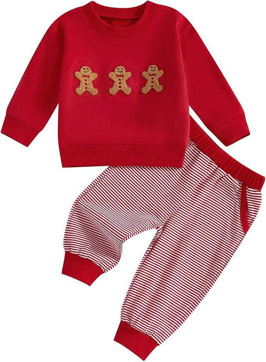 CIYCUIT Toddler Baby Boy Outfits Striped Sweatshirt Pants Clothes Set