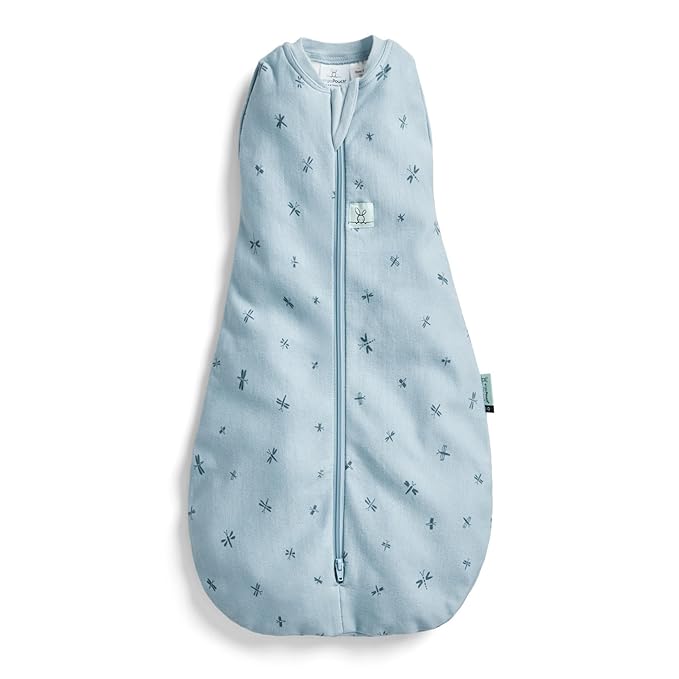 ergoPouch Cocoon Swaddle Sack 1.0 TOG - Baby Sleep Sack, Gentle Snug Fit Helps Calm Startle Reflex, Ideal for Arms In/Out Sleeping, Soft Breathable Fabric for Better Sleep (3-6 Months, Dragonflies)