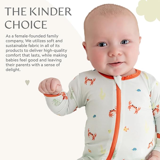 Bamboo Little Soft Baby Footie Pajamas, Baby Clothes, Newborn Sleepers, 95% Viscose and 5% Spandex, 0-24 Months