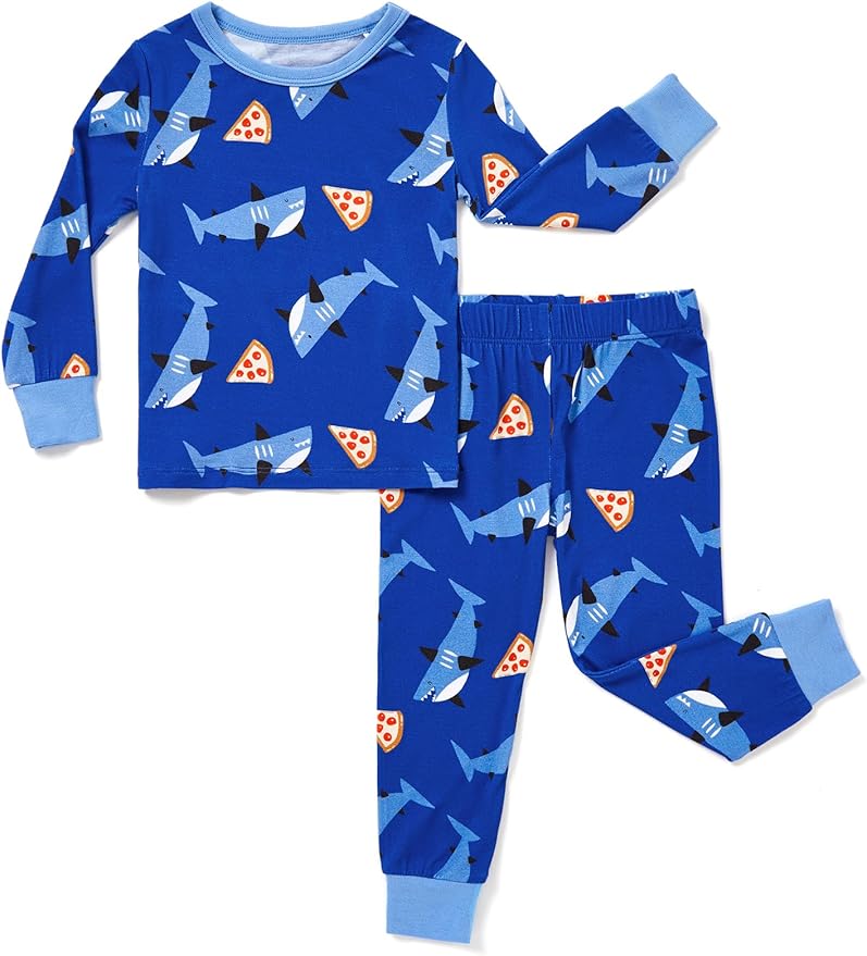 PATPAT Bamboo Viscose Pajama Sets for Toddler Boys & Girls Baby Kids, Ultra-soft Snug fit Pjs Sleepers for Birthday Holiday