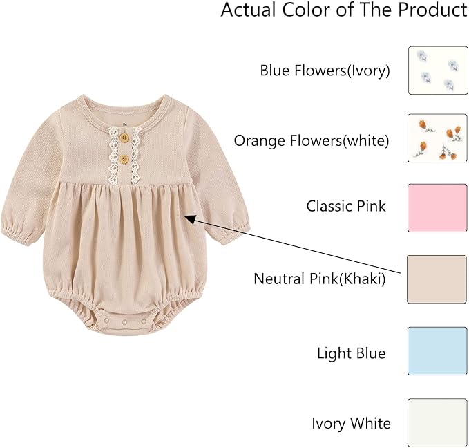 Baby Girl Clothes Cotton Bubble Romper Floral Bodysuits Infant Outfit Set