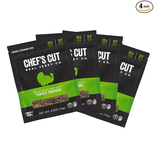 Chef's Cut Real Turkey Teriyaki Jerky, 2.5 Ounce (4 Pack)