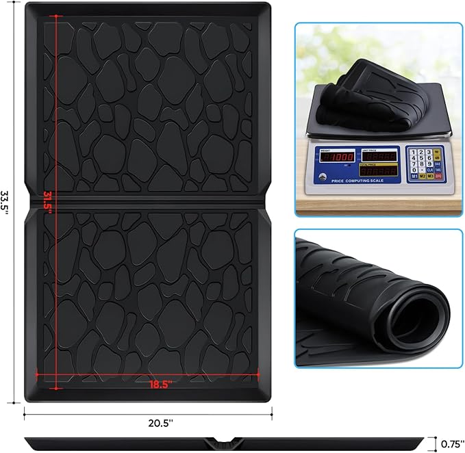 All Weather Mat for Wonderfold W4 Series, Myvikcar 33.5x20.5 Inch Wagon Floor Insert,Easy Clean Protector Pad with Two Hooks