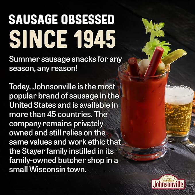 Johnsonville Summer Sausage Snack Sticks - Dairy Free, Gluten Free Protein Snacks, Jerky Snack Packs - Sweet Teriyaki, 1 oz., 24-Pack