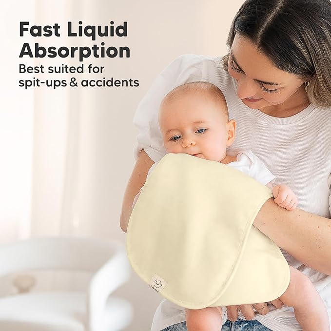 Organic Burp Cloths Baby Boy & Girl - 5-Pack Super Absorbent Cotton Burping Cloths for Babies, Soft & Plush Newborn Spit Up Rags, Infant Towels for Milk Spit Up, Unisex, Large 21" x 10" (Butterflies)