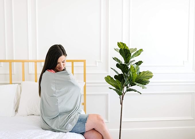 Copper Pearl Multi-Use Cover: Car Seat Covers, Nursing Cover, and Stroller Cover for Sun - Stretchy Fabric, All-Season Use, Stylish Designs, Easy Access for Moms - Stone