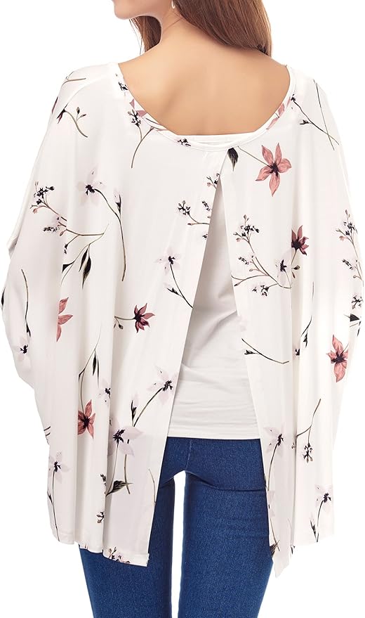 Smallshow Women's Nursing Top Maternity Poncho for Breastfeeding