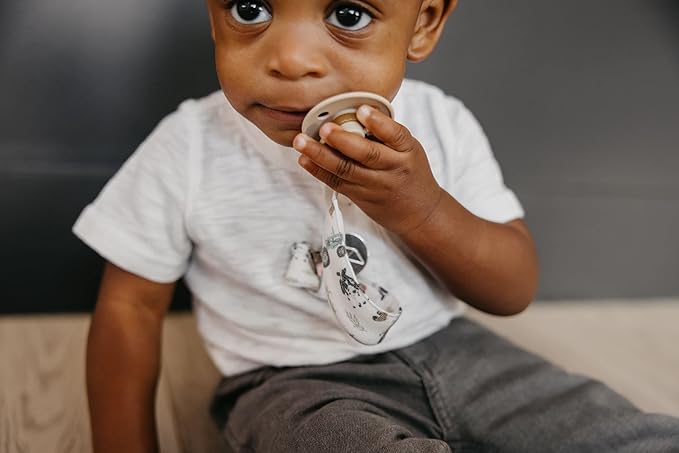 Copper Pearl Pacifier Clip 3-Pack: Premium Knit Binky Clips for Baby Girls and Boys - Stylish Stainless Steel Pacifier Holder Clip - Baby Pacifier Clips for No More Floor Drops - Jo