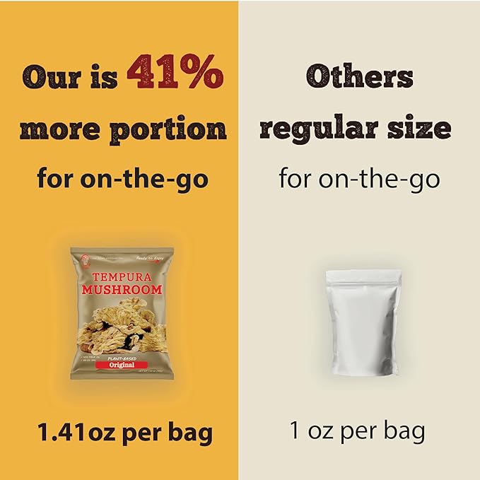 BITETUOSO Crunchy Oyster Mushroom Chips, On the Go, Savory Plant-Based Snack, Cheddar Cheese Flavor (Plant-Based), 1.41 oz (Pack of 6), Dairy Free, Vegan, Crispy Gourmet Snack, No MSG, Cheddar Cheese.