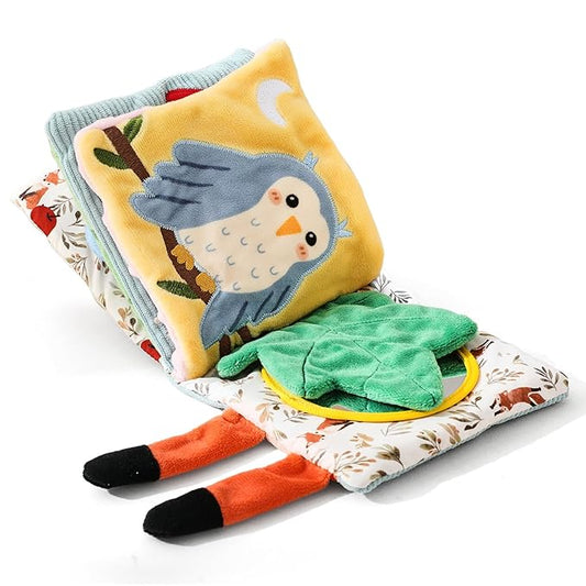 Soft Baby Book Sensory Books for Babies Newborn Infant Toys with Touch and Feel, Crinkle Pages, Mirror, Textures Early Learning Toy Gift for Tummy Time & Sensory Development