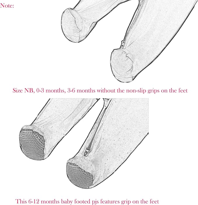 Aablexema Baby Footie Pajamas Zipper - Rayon from Bamboo Infant Footed Pjs with Mittens Sleepwear Jammies