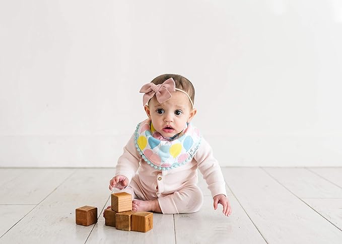 Copper Pearl Baby Bandana Drool Bibs for Drooling and Teething 2-Pack Gift Set “Celebration
