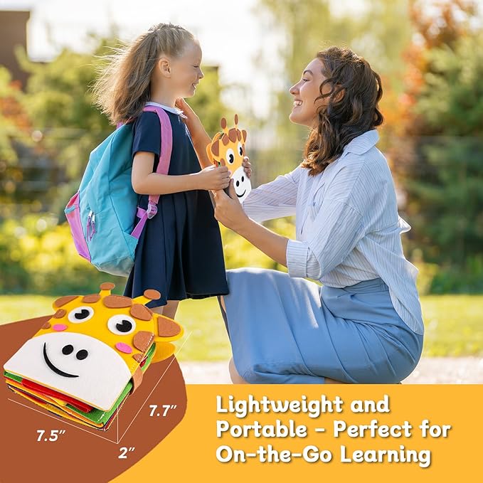 Busy Book for Toddlers 1-3, Montessori Sensory Toys for Kids Age 1-3, Preschool Learning Activities Fine Moto Skills and Early Developmental Education, Ideal for Educational Travel Toys.