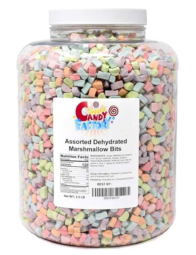 Assorted Dehydrated Marshmallow Bits in Jar (2.5 Pound (Pack of 1))