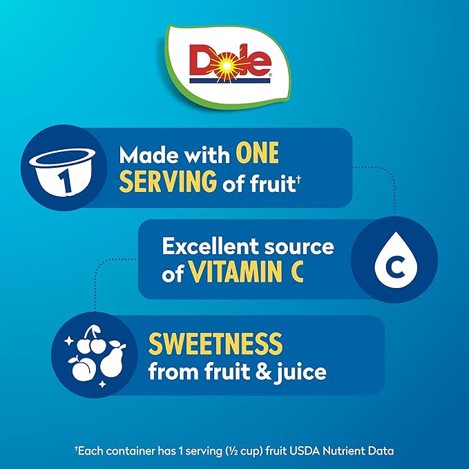 Dole Fruit Bowls Cherry Mixed Fruit in 100% Juice Snacks, 4oz 36 Total Cups, Gluten & Dairy Free, Bulk Lunch Snacks for Kids & Adults