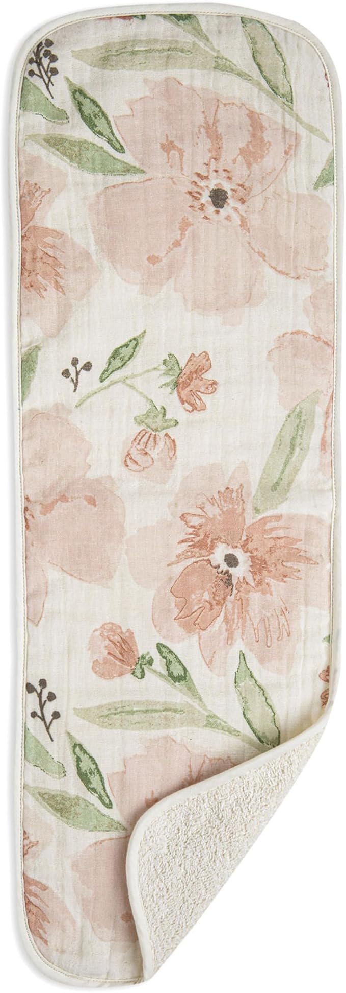 Crane Baby Cotton Muslin Burp Cloths Set of 3, Absorbent Floral Baby Burp Cloths, Newborn Essentials, Registry Must-Haves Pink Floral Burp Cloth