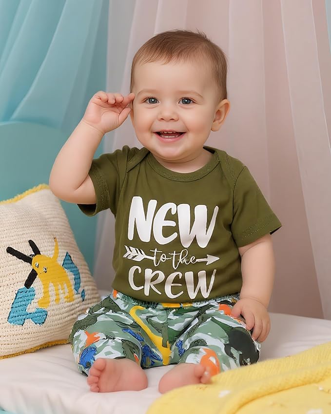 NZRVAWS Newborn Baby Boy Girl Clothes Unisex Infant Romper Pants Set Hat 4-Pack Outfits 0-12 Months 16 Pieces Toddler