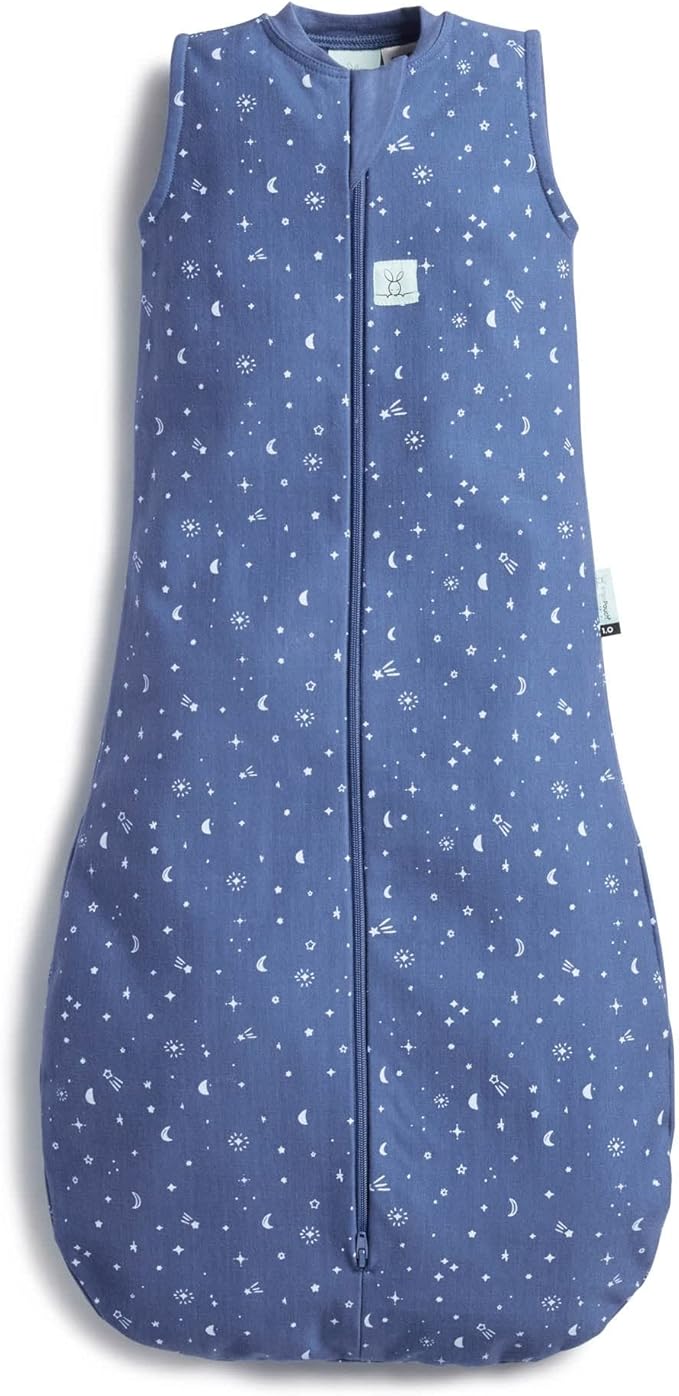 ergoPouch 0.2 Tog Jersey Sleeping Bag – Arms-Out Baby Sleep Sack – Soft, Breathable & Comfortable (8-24 Months, Night Sky)