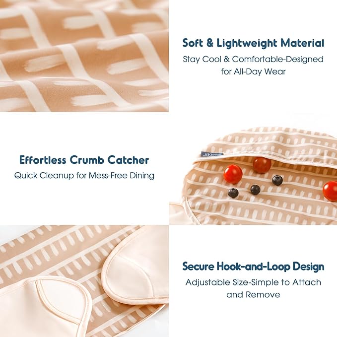 GRSSDER Soft Lightweight Waterproof Baby Feeding Bibs with Food Catcher Pocket, Adjustable and Easy Clean Wipe Off Toddler Bibs 3 Packs for 6-36 Months