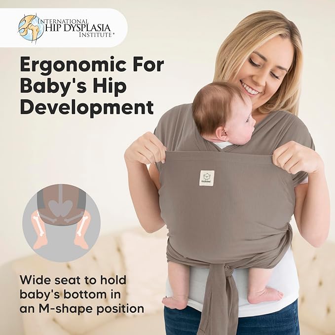 KeaBabies Baby Wrap Carrier Ring Sling - Easy to Wear, Adjustable D-Lite Baby Carrier Newborn to Toddler, Infant Carrying Shirt, Hands Free Bonding, Breathable Fabric Wearing Wrap (Copper Gray)