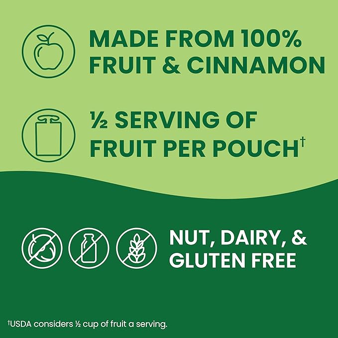GoGo squeeZ Applesauce and Fruit Puree Variety Pack, Apple & Cinnamon, 3.2 oz (Pack of 20), Unsweetened Fruit Snacks for Kids, Gluten Free, Nut Free and Dairy Free, BPA Free Pouches