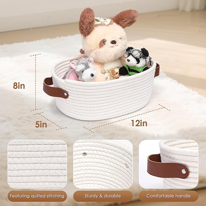 CHEPULA 2 Pack gift basket with Gift Bags and Ribbons, Gift Basket Empty for Organizer Baby Shower, Holiday Presents, Wedding, Storage Basket for Nursery (White)