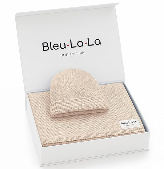 Luxe Collection 100% Organic Luxury Knit Baby Blanket + Hat Set (Oatmeal)