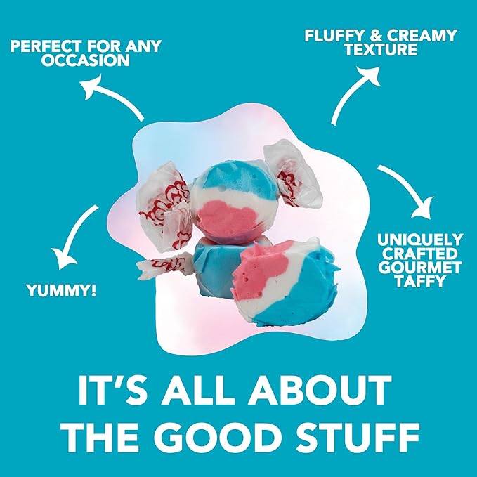 Taffy Town Saltwater Taffy - Rocket Pop | Gourmet | Nougat-Style Candy | Soft & Delicious | Summer Snack Treats | Party Good Candies | 2.5lbs