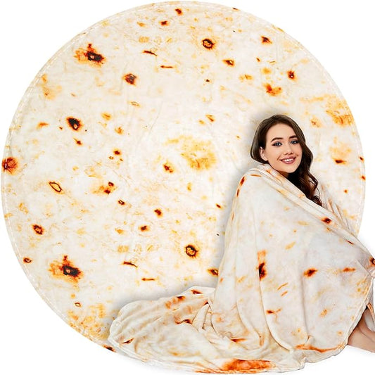 Gifts for Women Tortilla Blanket Adult Size 71 Inch, Graduation Gifts for Men and Women, Baptisms Gifts for Girl, Taco Food Burrito Blanket for Adult, Flannel Blanket Funny Gifts for Girlfriend