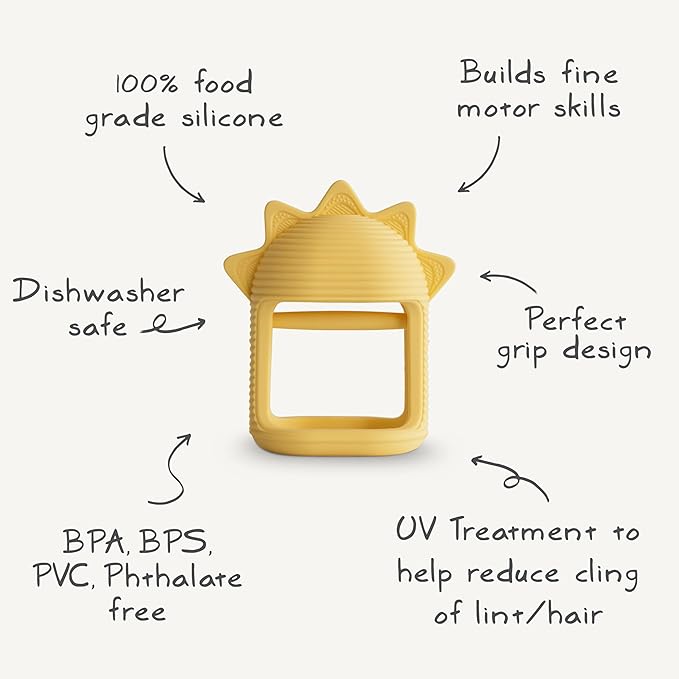 mushie Silicone Baby No-Drop Sun Teether Toy