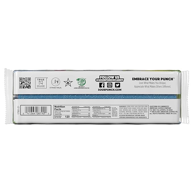 Sour Punch Rainbow Straws Assorted Flavors 4.5oz Tray (Pack of 6)