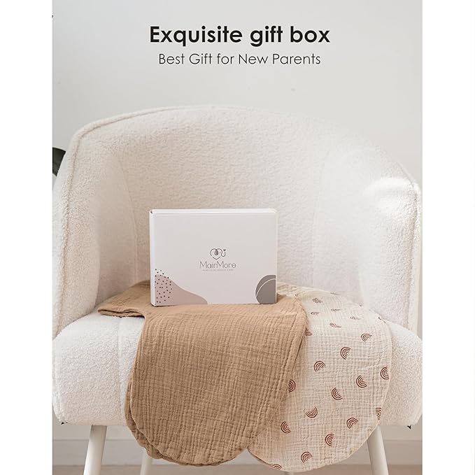 2-Pack Muslin Nursing Pillow Covers, Breathable 100% Cotton Breastfeeding Pillow Slipcovers for Standard Nursing Pillows, Soft Covers for Baby Girls and Boys with Zipper