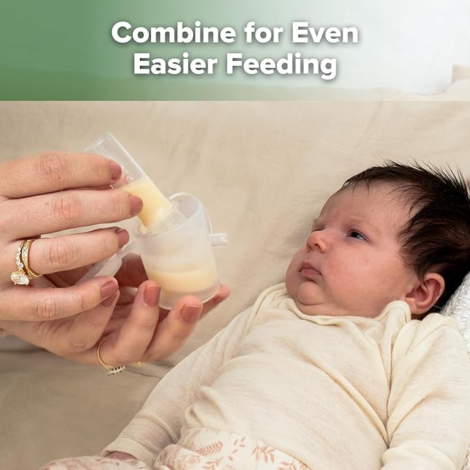 haakaa Colostrum Collectors 6ml/6pcs & Lidded Feeding Cup 25ml/1pc Set- Collect, Store & Feed Colostrum in One, Ready-to-Use Individually Wrapped, Reusable & Leakproof Colostrum Syringes