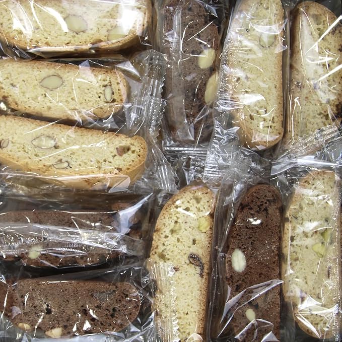 Italian Biscotti Cookie Gift Box, 2lb Square Tin of Individually Wrapped Gourmet Biscotti - Authentic Italian Cookies for Gifting, Coffee Pairing, and Elegant Celebrations