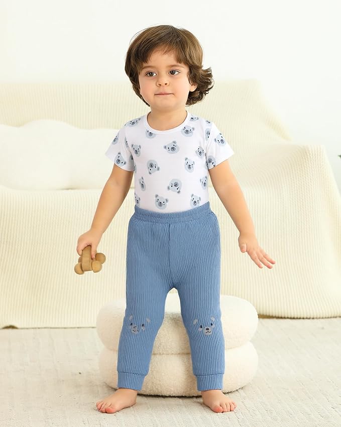 SUNNY PIGGY Baby Boy Clothes Newborn Infant Boys Outfits Romper Hat Pants 3PC Set 0-3 3-6 6-12 12-18 Month Clothing Gift