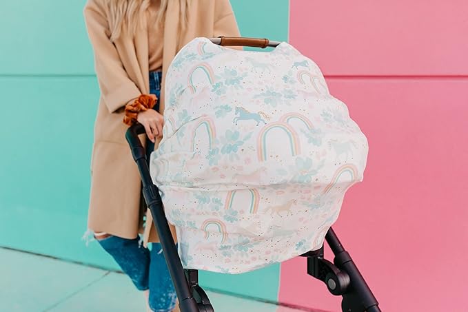 Whimsy Copper Pearl Multi-Use Cover: Car Seat, Nursing, Stroller - Stretchy Fabric, All-Season, Stylish Designs, Easy Access for Moms