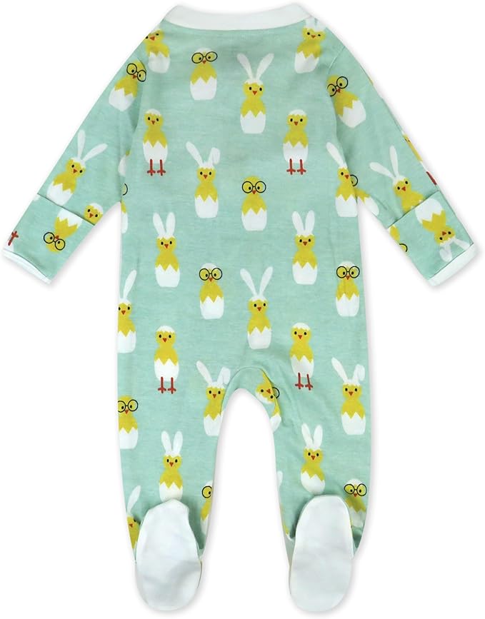 HonestBaby Baby Celebration Sleep & Play Footed One-Piece Pajama Sleeper 100% Organic Cotton