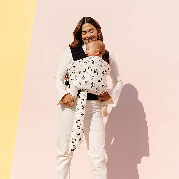 Moby Baby Wrap Carrier Easy-Wrap for Newborns to Toddlers (8-33lbs), Infant Sling Carrier, Lightweight & Hands Free Design, Adjustable for All Body Types (Disney's Mickey Mouse & Minnie Mouse)