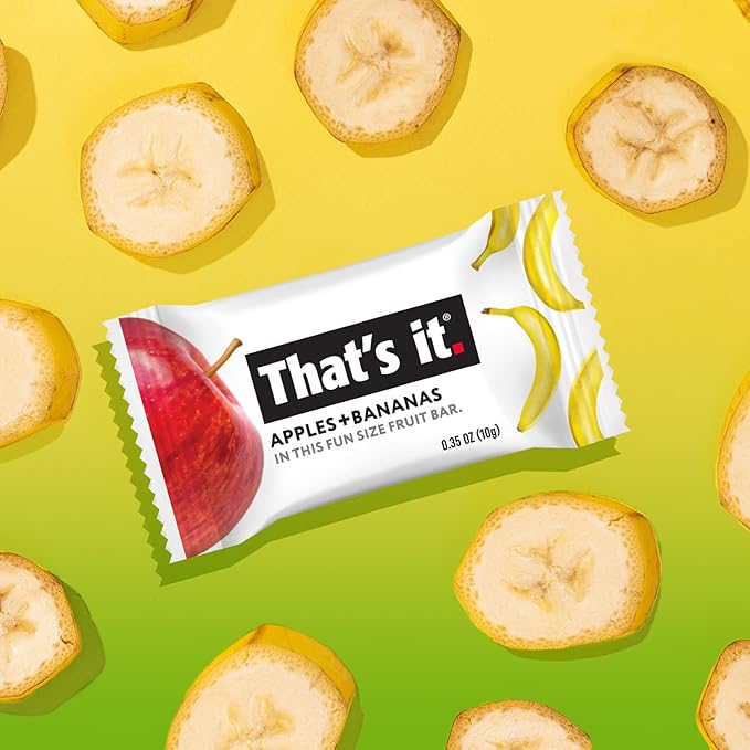 That’s It. Fun Size Fruit Bars Variety Pack(50 Pieces, 10g Each) With Apples + Bananas, Apples + Cranberries, Non-GMO, Paleo and Kosher Friendly, Gluten Free Breakfast Snacks