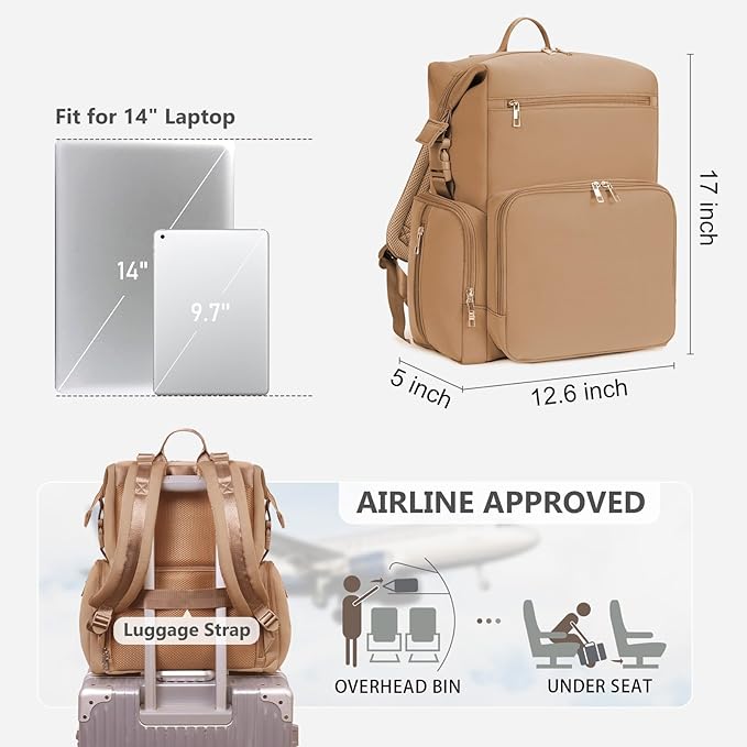 CEI-CEI Neoprene Diaper Bag Backpack Large Newborn Baby Maternity Bags Waterproof Travel Backpack for Mom Dad with Insulated Pockets,Changing Pad