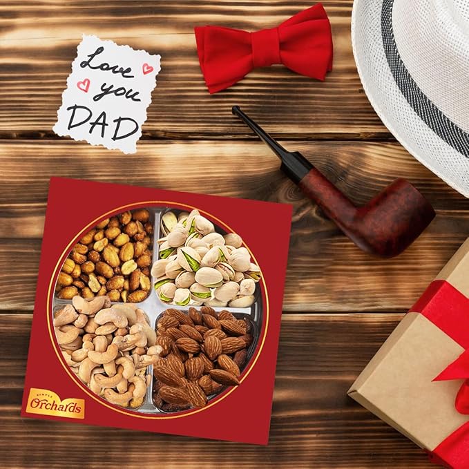 Nuts gift Basket of Cravings Gourmet Nuts Collection, Premium Mixed Nut Gift Box, 4 Sectional.