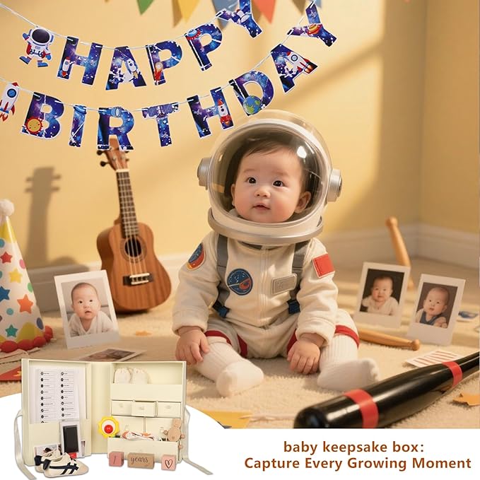 Memory Box for Kids,Baby Keepsake Box, Large Memory Box with Lids 8 Additional Items Neutral Minimalist Newborn Keepsake Box for Baby Girl & Boy,Gift for Baby Shower, Expecting Moms（Light Yellow）