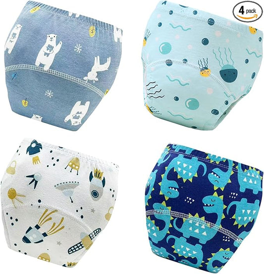 Upairy Training Pants for Boys Girls–Soft & Leak-Resistant Potty Training Underwear,Up Airy Potty Pants Comfortable for Toddlers(4PCS,M)