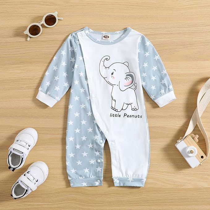 Cute Giraffe + Zebra With Floral Print Long Sleeve Baby Girl Clothes White Jumpsuit For Baby One-Piece Romper