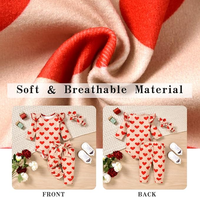 Aalizzwell Preemie Newborn Infant Baby Girls Clothes Ribbed Romper Bodysuit Pants Set Fall Winter Outfits