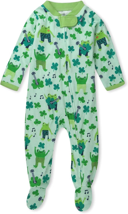 HonestBaby Baby Celebration Sleep & Play Footed One-Piece Pajama Sleeper 100% Organic Cotton