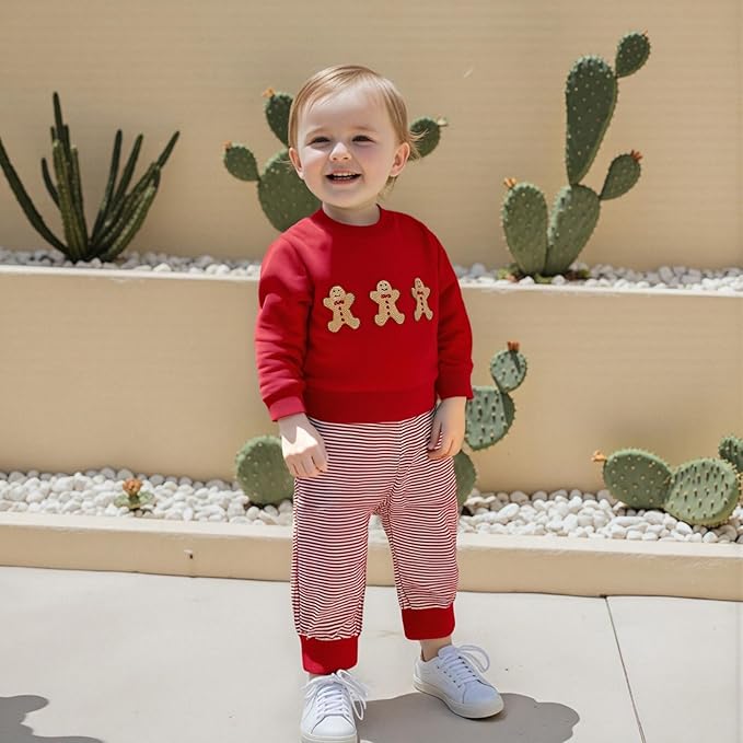 CIYCUIT Toddler Baby Boy Outfits Striped Sweatshirt Pants Clothes Set