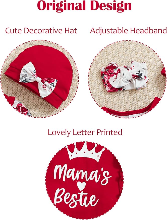 Preemie Newborn Baby Girl Clothes Infant Fall Winter Outfits Letter Floral One-Piece Romper+Jumpsuit