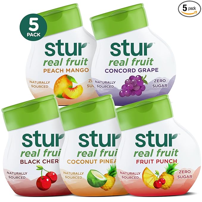 Stur Liquid Water Enhancer | Summer Variety Pack | Naturally Sweetened | Sugar Free | Zero Calories | Keto | Vegan | 5 Bottles, Makes 120 Drinks