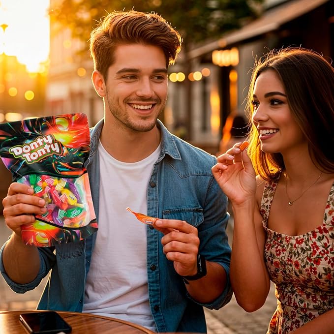 Fruit Chews Candy Bulk 1 lb - Individually Wrapped, Retro Candy in Resealable Bag, 5 Assorted Flavors, Soft & Delicious